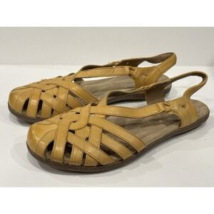 Earth Origins Belle Brielle Women's Leather Fisherman Slingback Sandals 9.5M